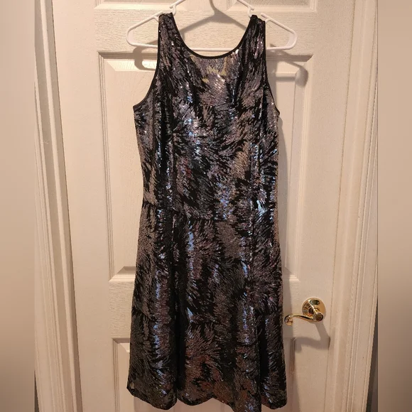 Slny Dresses | Black Sequin Dress Size 14 | Color: Black/Silver | Size: 14 | Maxine68'S Closet